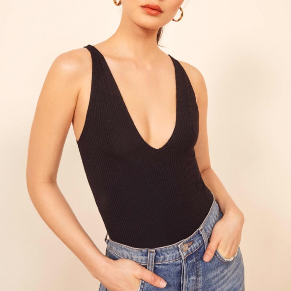 Reformation Black Tank Top